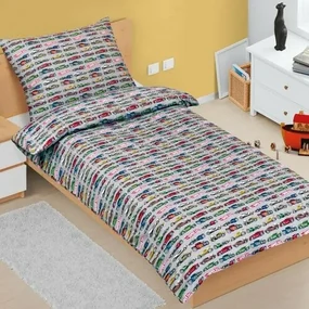 Bellatex Pościel bawełniana Junior Formula szara,140 x 200 cm, 70 x 90 cm