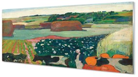 Szklany Panel Sztuka malowany widok wiejski