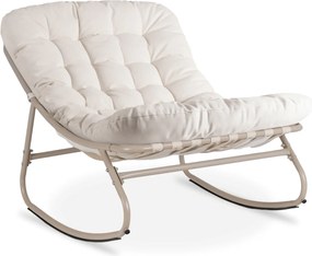 Fotel Bujany Wypoczynkowy AURORA na Płozach Beżowy/Kaszmir Nowoczesny