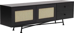 Stojak pod TV – 180 cm x 55 cm x 40 cm – Czarny – Płyta wiórowa