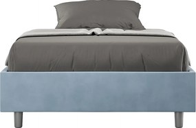 Łóżko bez stelaża tapicerowane 140x210 microfibra błękitny Azelia