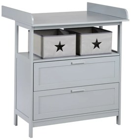 Szara komoda dziecięca z przewijakiem 87x100x75 cm Hamburg – Roba