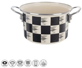 Orion Emaliowany garnek Szachownica Lem, 2 l,średnica 18 cm