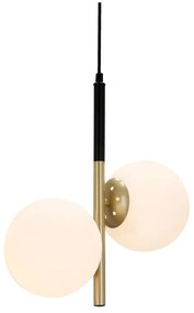 Lampa wisząca w kolorze złota ze szklanym kloszem 32.5x15 cm Duo – Candellux Lighting