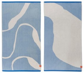 Biało-niebieskie ręczniki z bawełny organicznej zestaw 2 szt. 50x90 cm Nova Arte – Mette Ditmer Denmark