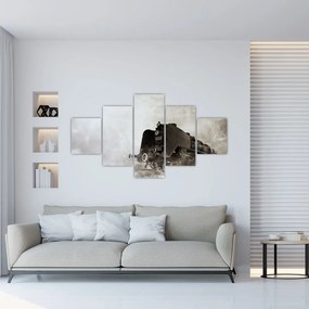 Obraz - Pociąg we mgle (125x70 cm)