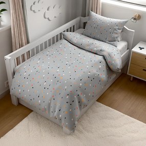 PrzytulneMieszkanie.pl PrzytulneMieszkanie.pl Pościel krepa do łóżeczka Renforcé PINTURA szara Rozmiar pościeli: 45 x 65 cm | 90 x 140 cm