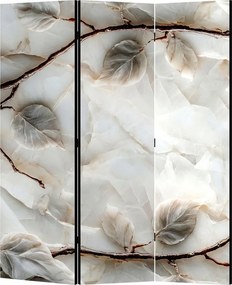 Parawan pokojowy 3-częściowy 135x172 Dwustronny dekoracyjny glamour mineralny Biały Alabastrowe Gałęzie