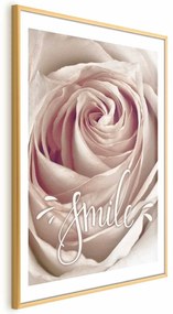 Plakat Uśmiechnij się 21x30 cm z ramą złotą z marginesem ARTGEIST B
