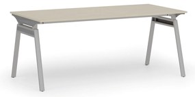 Biurko PRIMO SIGMA, 180x90 cm, szara podstawa, brzoza