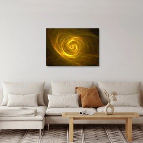 Obraz abstrakcyjnej żółtej spirali (70x50 cm)
