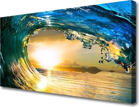 Fotoobraz na płótnie Zachód Słońca nad Morską Falą