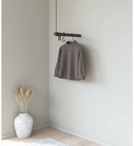 Brązowy wieszak ścienny z litego drewna dębowego 50 cm Swing – LIND DNA