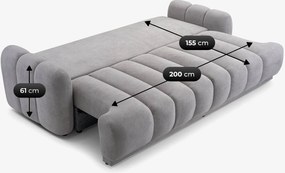 Sofa z Funkcją Spania CAMBIONA Rozkładana Szara Nowoczesna