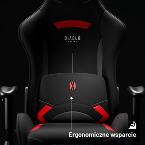 Fotel gamingowy materiałowy czarno-czerwony: Diablo X-Starter