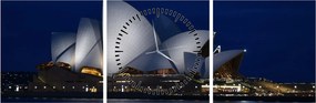 Obraz Sydney w nocy (z zegarem) (90x30 cm)