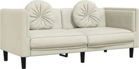 Kremowa stylowa sofa 2-osobowa z poduszkami N3-C93
