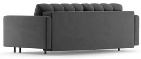 Ciemnoszara aksamitna rozkładana sofa ze schowkiem 222 cm Bali – Cosmopolitan Design