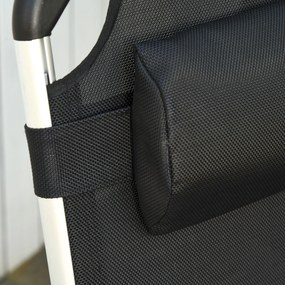 Outsunny Składana Leżanka Ogrodowa z Regulowanym Oparciem i Poduszką