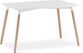 Zestaw stół z krzesłami Dolmo 080 - stół 120x80 cm biały i 4 białe krzesła