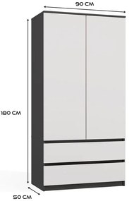 Dwudrzwiowa szafa antracyt + biały K1-E85