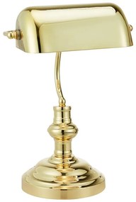Lampa stołowa w kolorze mosiądzu ze szklanym kloszem (wysokość 42 cm) Bankers – Markslöjd