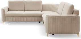 Narożnik LAREN nowoczesna sofa z funkcją spania pojemnik na pościel lewa strona CASTEL 15 251x251x85 cm