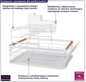 Biała nowoczesna suszarka do naczyń - Mifrob 3X