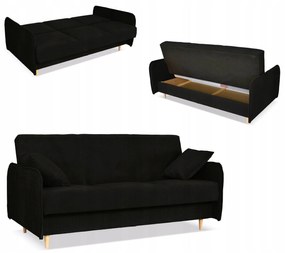 Kanapa sofa Alvo rozkładana wersalka funkcja spania pojemnik Family czarna