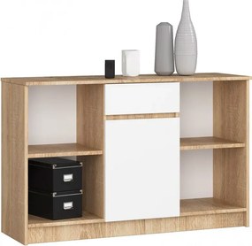 Skandynawska komoda dąb sonoma + biały E7-G29