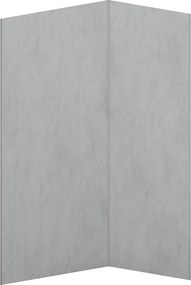 Zestaw 2 paneli ściennych aluminiowych pod prysznic z efektem polerowanego betonu z profilami - szer. 90 x szer. 120 cm x wys. 210 cm - ARFINO