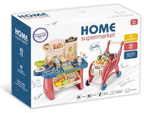 Woopie sklep supermarket wózek na zakupy lody słodycze + 40 akc.