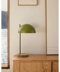 Zielona/w naturalnym kolorze lampa stołowa z metalowym kloszem (wysokość 48,5 cm) Catlar – Kave Home