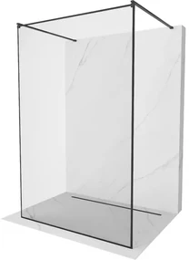 Mexen Kioto ścianka prysznicowa wolnostojąca 130 x 200 cm, czarny wzór 8 mm, czarna - 800-130-002-70-70