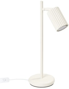 Lampa biurkowa KARBON beżowa ryflowana SOLLUX  LIGHTING