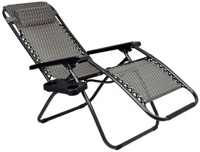 Brązowy składany leżak ogrodowy S2-P54