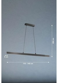 Czarna lampa wisząca LED ze ściemniaczem Stripe – Fischer &amp; Honsel