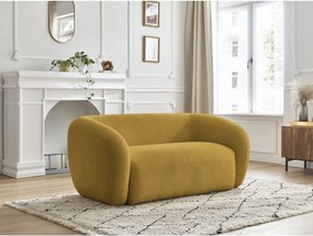 Żółta sofa z tkaniny szenilowej 160 cm Celine – Bobochic Paris