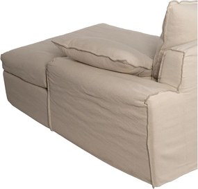 Kremowy lniany narożnik (prawostronny/z szezlongiem) – Ixia