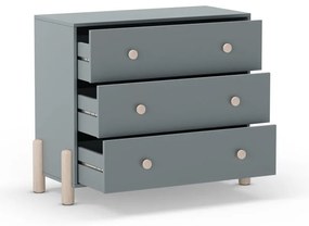Szarozielona komoda dziecięca z litego drewna sosnowego 90x80x40 cm Enola – Marckeric