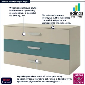 Komoda z szufladami do pokoju chłopca kaszmir + niebieski F2-H13
