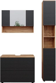 Zestaw mebli łazienkowych kropkowany antracyt 80x41x58.6 irma