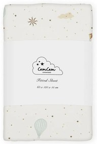 Prześcieradło dziecięce do łóżeczka z bawełny organicznej z gumką w kolorze kości słoniowej 60x120 cm Dreamland – Cam Cam Copenhagen