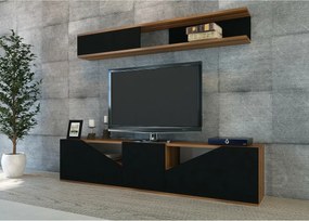 Stolik pod telewizor z półką Tac Walnut and Black