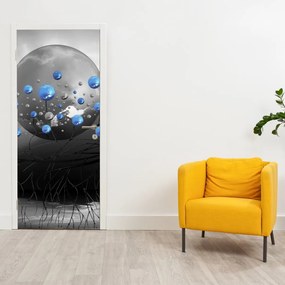 Fototapeta na drzwi - Niebieska abstrakcyjna kula (95x205cm)