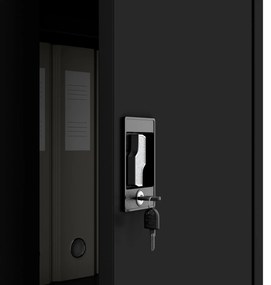 Biurowa szafa metalowa na akta JAN, 900 x 1850 x 400 mm, czarna