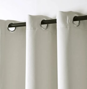 Biało-kremowa zasłona OXFORD 140x250 cm Zawieszanie: Metalowe pierścienie