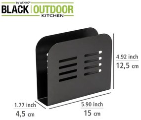 Metalowe stojaki na sztućce i serwetki zestaw 2 szt. Black Outdoor Kitchen Baco – Wenko