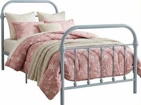 Szare metalowe łózko pojedyncze 90x200 cm N9-Z76