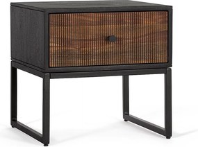 Stół Chevet z drewnianego palisandru i manguieru z metalem